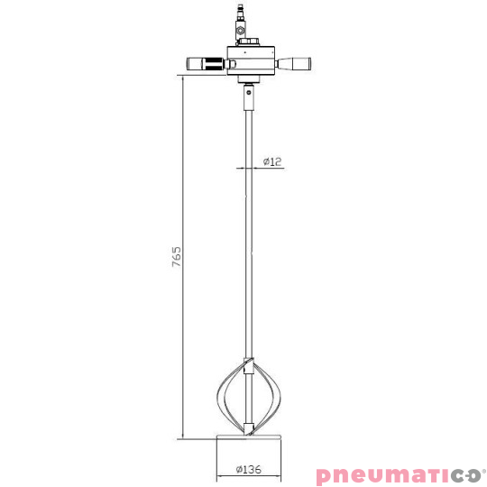Mieszadło pneumatyczne MBP E.700.710INOX ATEX Mieszadło pneumatyczne MBP E.700.710INOX ATEX