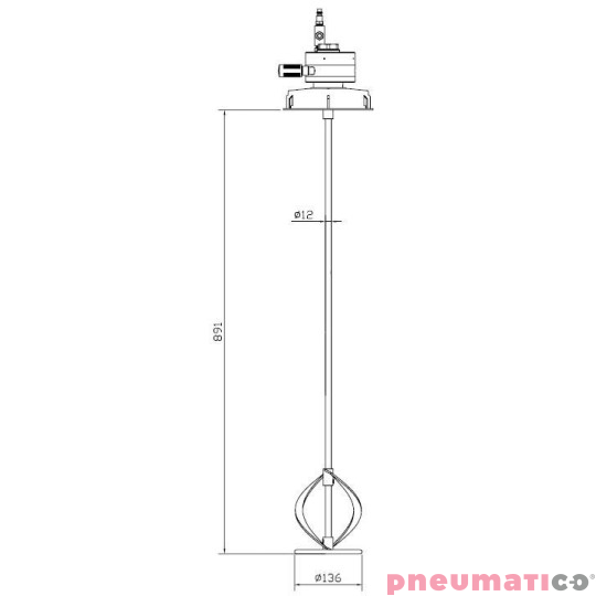 Mieszadło pneumatyczne na zbiornik typ mauser MBP E.700.750INOX ATEX Mieszadło pneumatyczne na zbiornik typ mauser MBP E.700.750INOX ATEX