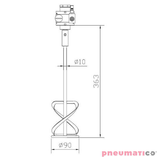 Mieszadło pneumatyczne MBP E.701.720 ATEX Mieszadło pneumatyczne MBP E.701.720 ATEX