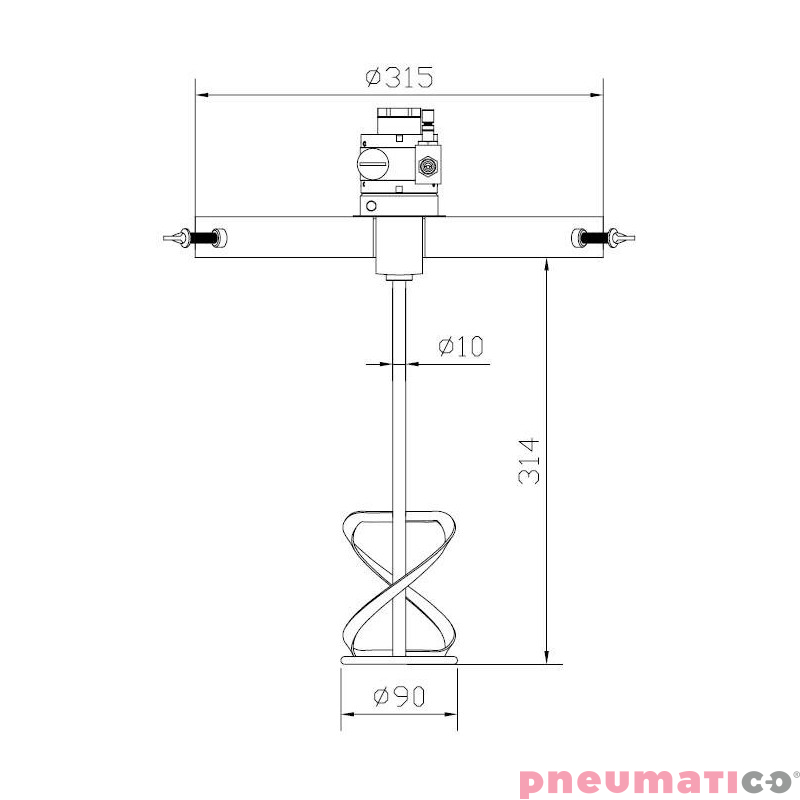 Mieszadło pneumatyczne MBP E.701.750 ATEX Mieszadło pneumatyczne MBP E.701.750 ATEX