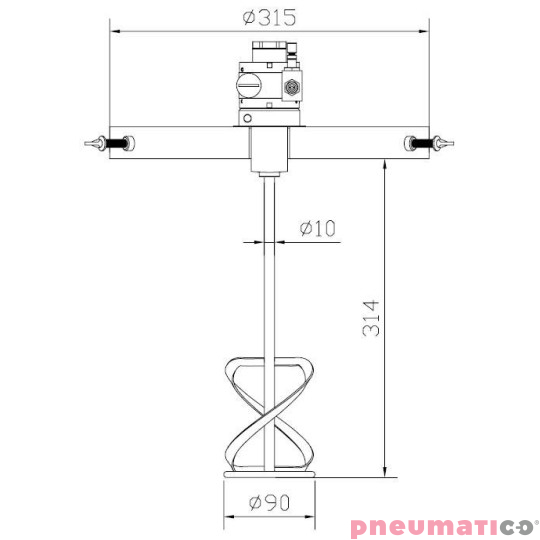 Mieszadło pneumatyczne MBP E.701.750 ATEX Mieszadło pneumatyczne MBP E.701.750 ATEX