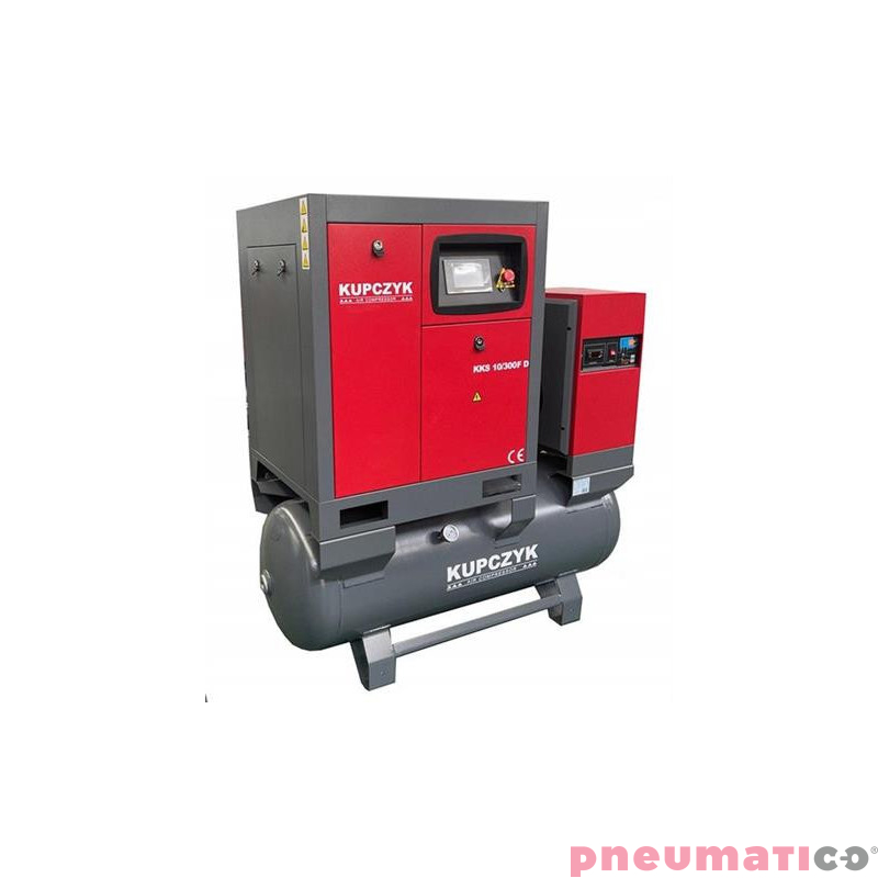 Kompresor śrubowy Kupczyk KKS 10/300 FD 7,5 KW 10 bar Falownik Osuszacz