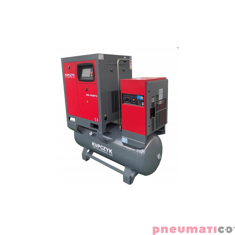 Kompresor śrubowy Kupczyk KKS 10/300 FD 7,5 KW 10 bar Falownik Osuszacz