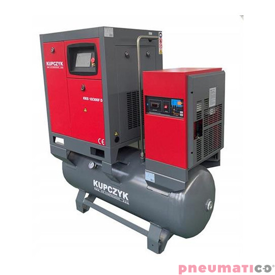 Kompresor śrubowy Kupczyk KKS 10/300 FD 7,5 KW 10 bar Falownik Osuszacz