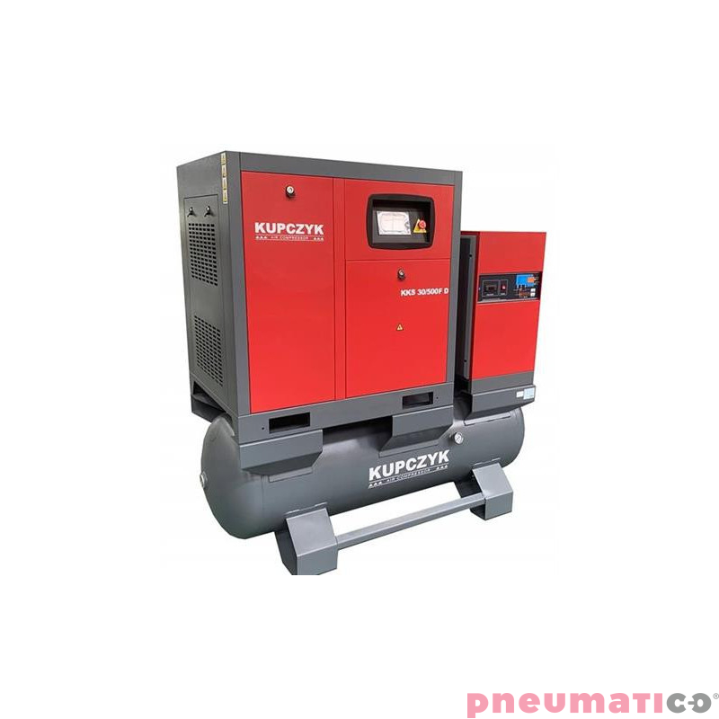Kompresor śrubowy Kupczyk KKS 30/500 FD 10 bar 22 KW Falownik Osuszacz