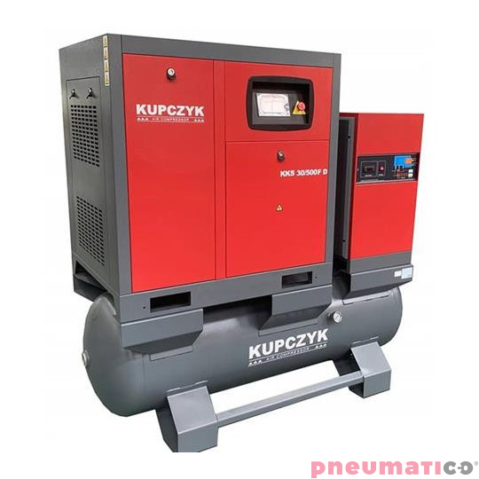 Kompresor śrubowy Kupczyk KKS 30/500 FD 10 bar 22 KW Falownik Osuszacz