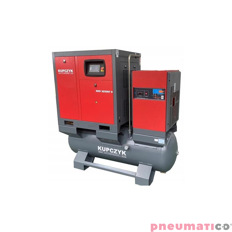 Kompresor śrubowy Kupczyk KKS 30/500 FD 10 bar 22 KW Falownik Osuszacz