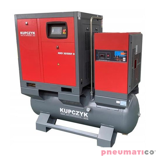 Kompresor śrubowy Kupczyk KKS 30/500 FD 10 bar 22 KW Falownik Osuszacz