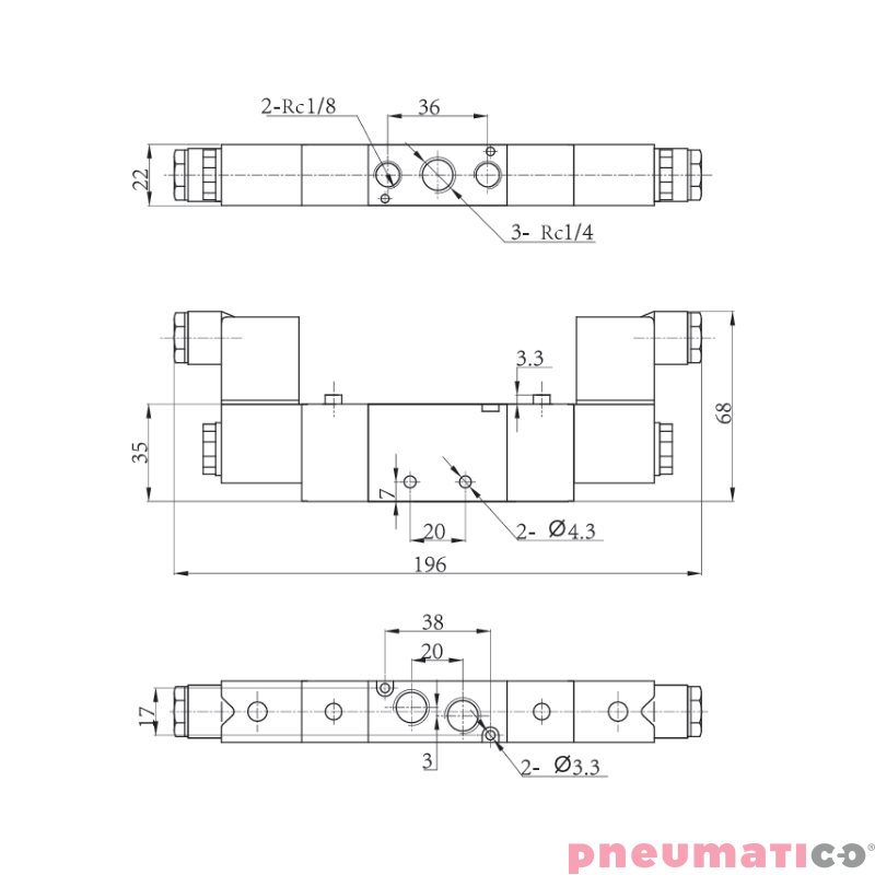 TG-2522-08-AC24 Zawór elektropneumatyczny TEKMA dwustronny, bistabilny z elementem ręcznego przesterowania 5/2 1/4" TG-2522-08-AC24 Zawór elektropneumatyczny TEKMA dwustronny, bistabilny z elementem ręcznego przesterowania 5/2 1/4"