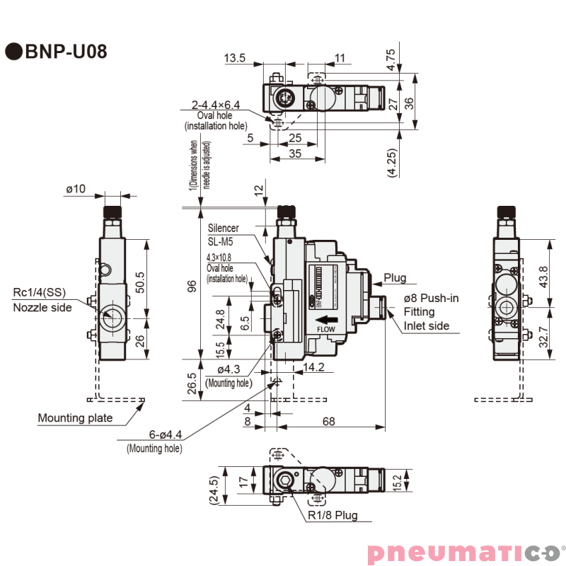 Pneumatyczny zawór impulsowego nadmuchu CKD BNP-U08-P4 Pneumatyczny zawór impulsowego nadmuchu CKD BNP-U08-P4