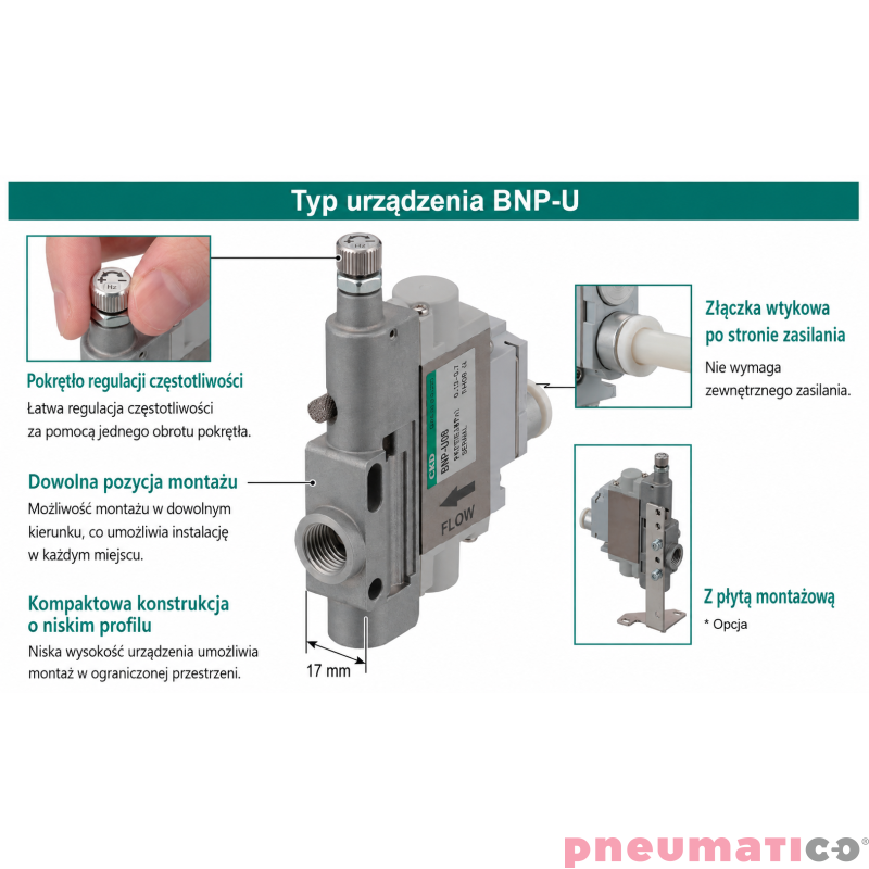 Pneumatyczny zawór impulsowego nadmuchu CKD BNP-U08-P4 Pneumatyczny zawór impulsowego nadmuchu CKD BNP-U08-P4