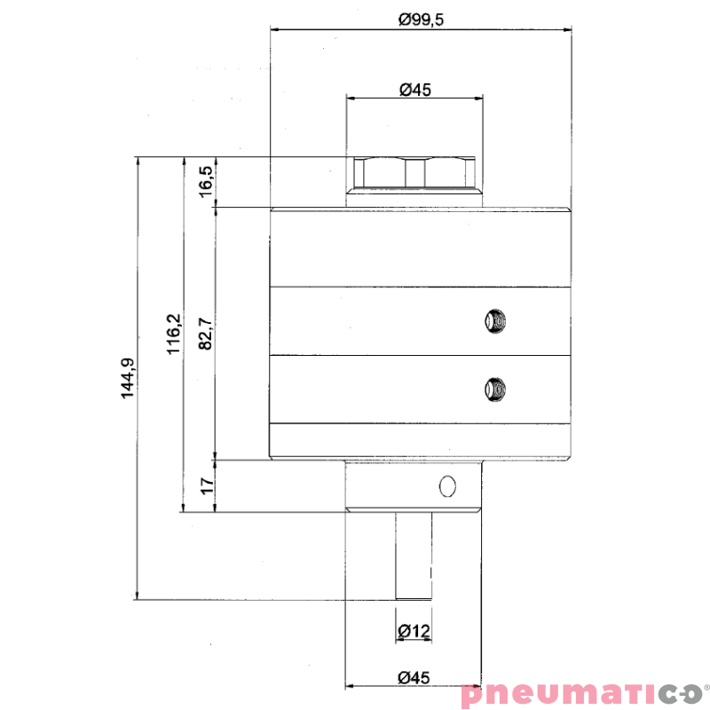 Napęd pneumatyczny do mieszadła 1397W ATEX MBP MN-2/65