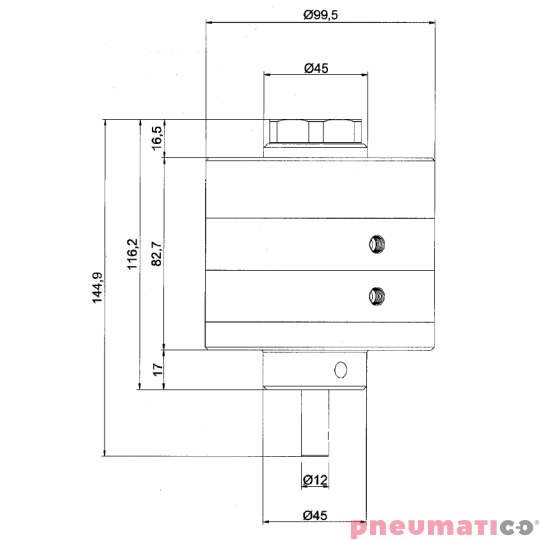 Napęd pneumatyczny do mieszadła 1397W ATEX MBP MN-2/65