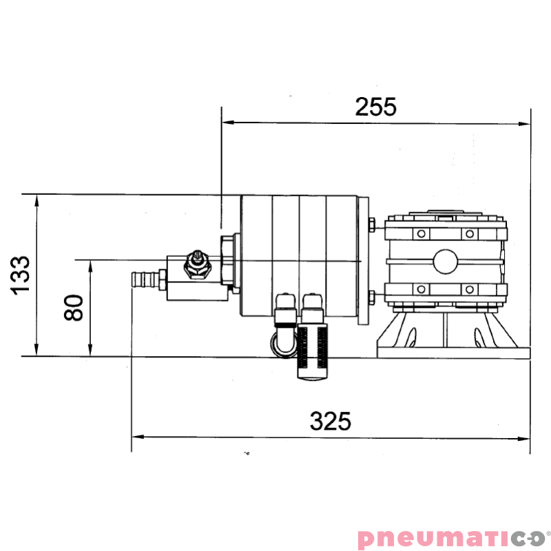 Napęd silnik pneumatyczny 397W z reduktorem ATEX MBP MN-2/65RR Napęd silnik pneumatyczny 397W z reduktorem ATEX MBP MN-2/65RR