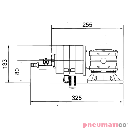 Napęd silnik pneumatyczny 397W z reduktorem ATEX MBP MN-2/65RR Napęd silnik pneumatyczny 397W z reduktorem ATEX MBP MN-2/65RR