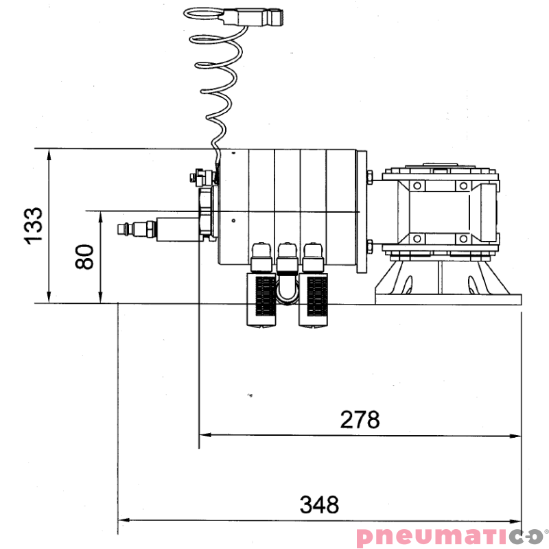 Napęd pneumatyczny do mieszadła 2096W z reduktorem ATEX MBP MN-3/65RR
