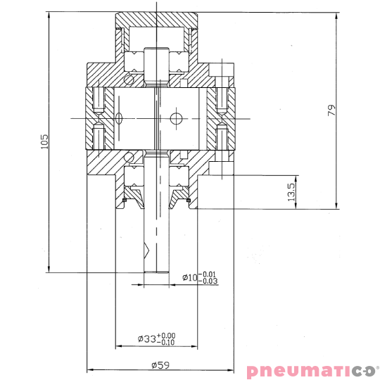 Napęd pneumatyczny do mieszadła 294W ATEX MBP MN-37