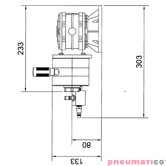 Napęd pneumatyczny do mieszadła 699W z reduktorem ATEX MBP MN-65RR Napęd pneumatyczny do mieszadła 699W z reduktorem ATEX MBP MN-65RR
