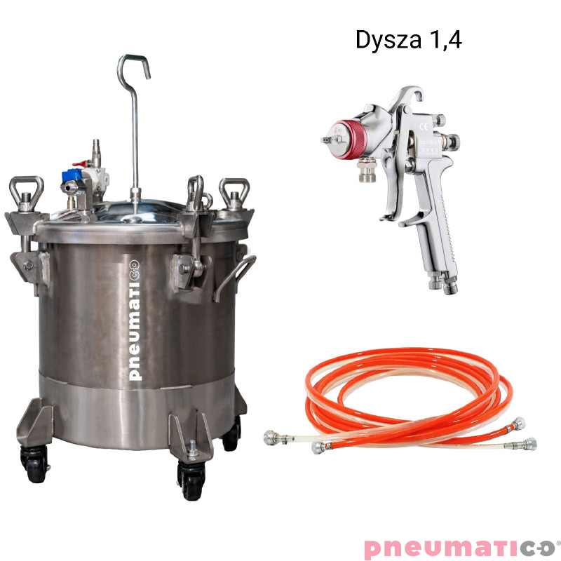 Zbiornik ciśnieniowy do malowania nierdzewny 20L bez mieszadła Agregat malarski ZB20SS Pneumatico Tank