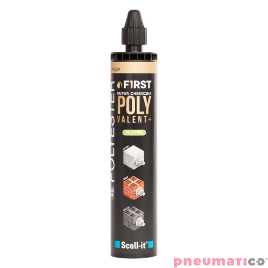 Kotwa chemiczna poliestrowa wszechstronna + bez styrenu 300ml Scell-it POLYVALENT300FIRST Kotwa chemiczna poliestrowa wszechstronna + bez styrenu 300ml Scell-it POLYVALENT300FIRST
