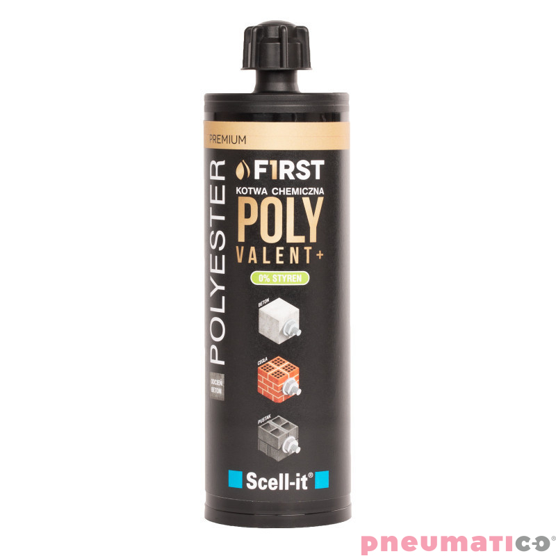 Kotwa chemiczna poliestrowa wszechstronna + bez styrenu 410ml Scell-it POLYVALENT410FIRST Kotwa chemiczna poliestrowa wszechstronna + bez styrenu 410ml Scell-it POLYVALENT410FIRST