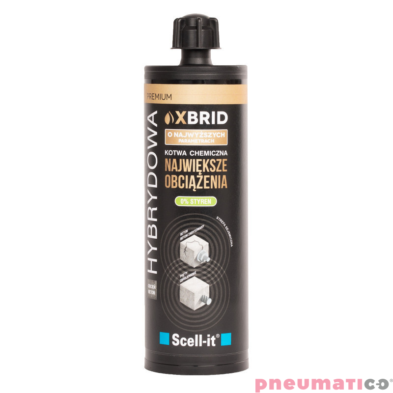 Kotwa chemiczna hybrydowa zastosowanie sejsmiczne bez styrenu 420ml Scell-it X-BRID420HYBRYD Kotwa chemiczna hybrydowa zastosowanie sejsmiczne bez styrenu 420ml Scell-it X-BRID420HYBRYD