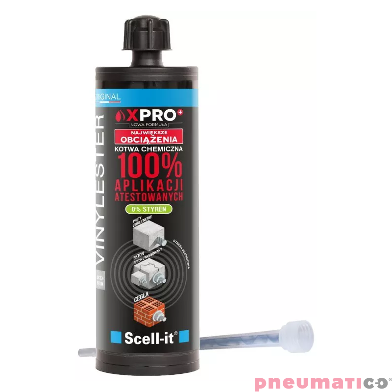 Kotwa chemiczna vinyloestrowa 420 ml Scell-it X-PRO 420 PLUS Kotwa chemiczna vinyloestrowa 420 ml Scell-it X-PRO 420 PLUS