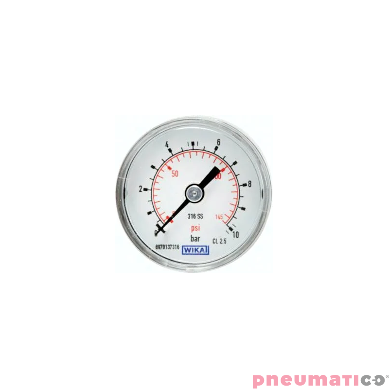 Manometr tarczowy 40 mm 0–16 bar 1/8" metalowa obudowa RQS OMA-40-16-1/8