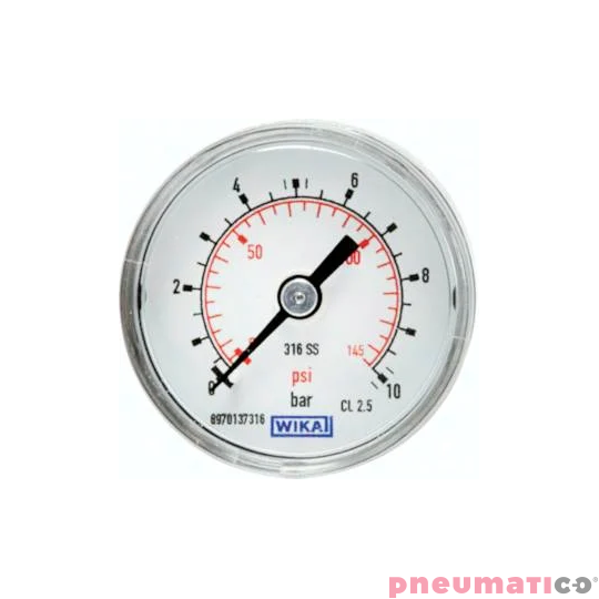 Manometr tarczowy 40 mm 0–16 bar 1/8" metalowa obudowa RQS OMA-40-16-1/8