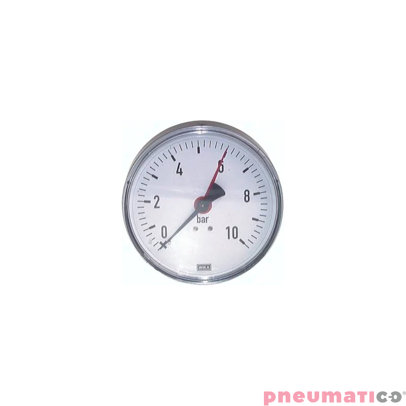 Manometr poziomy z czerwonym wskaźnikiem D80, 0–10 bar, G 1/4" WIKA MW1080