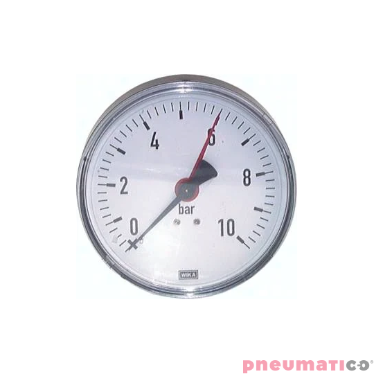 Manometr poziomy z czerwonym wskaźnikiem D80, 0–10 bar, G 1/4" WIKA MW1080