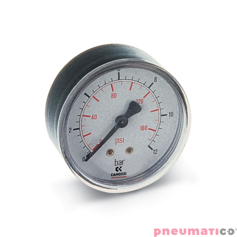 Manometr osiowy tylny D40, 0–6 bar, G 1/8" Camozzi M043-P06 Manometr osiowy tylny D40, 0–6 bar, G 1/8" Camozzi M043-P06
