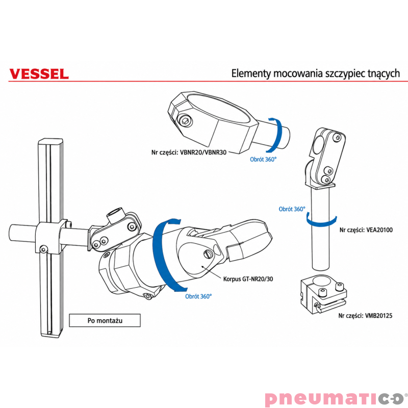 Uchwyt montażowy do profilu VESSEL VMB20125