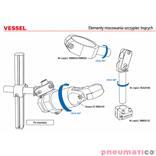 Uchwyt montażowy do profilu VESSEL VMB20125