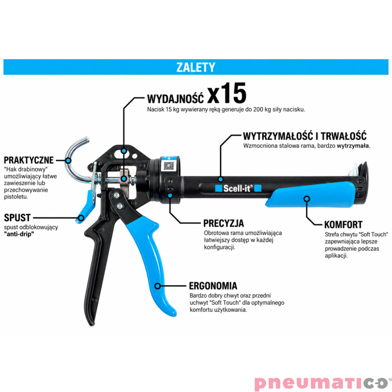 Pistolet ręczny do kotw/żywic 280-310 ml Scell-it VI-P215