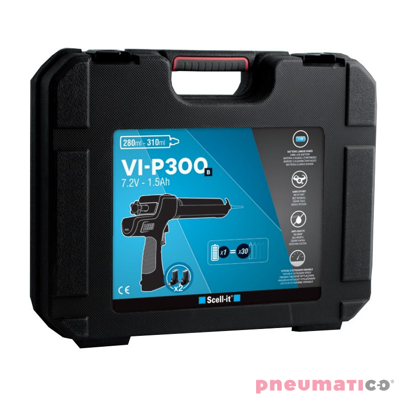 Pistolet akumulatorowy do kotw/żywic 280-310 ml z 2 akumulatorami Scell-it VI-P300B-2