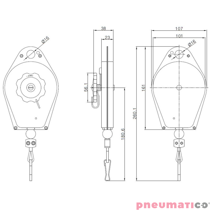 Balanser Pneumatico metal 0,5-1,5kg 1000mm PSW0515 Balanser Pneumatico metal 0,5-1,5kg 1000mm PSW0515