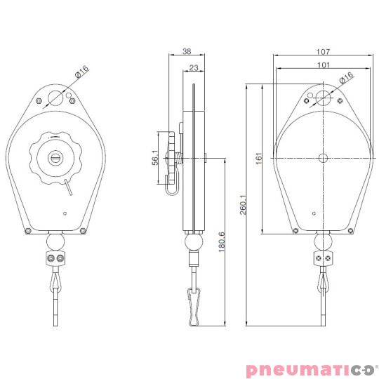 Balanser Pneumatico metal 0,5-1,5kg 1000mm PSW0515 Balanser Pneumatico metal 0,5-1,5kg 1000mm PSW0515