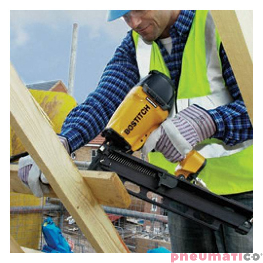 Gwoździarka pneumatyczna F33PT-E Stanley - Bostitch + Gwoździe łączone papierem PNEUMATICO 34° 2.8/65 BK RI 1op.- 4.000szt. P342865BKRI-4