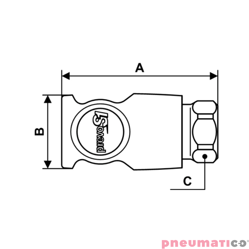 Szybkozłączka bezpieczna PREVOST PrevoS1 gwint 1/4" Z CSI 061101 / Staubli R36453600