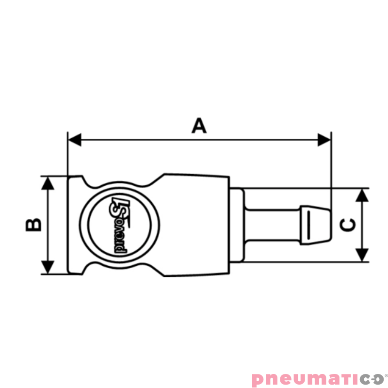 Szybkozłączka bezpieczna PREVOST PrevoS1 na wąż 8mm CSI 081808 / Staubli R36461700