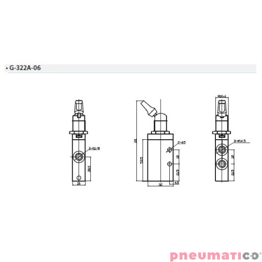 Zawór ręczny z joystickiem G-322A-06 3/2 NC