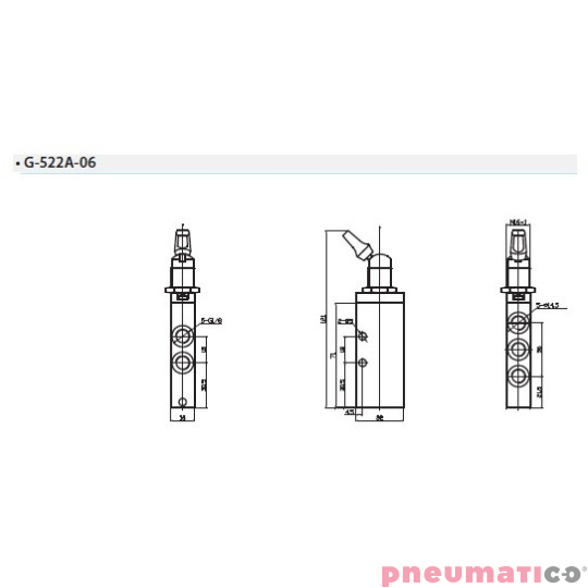 Zawór ręczny z joystickiem G-522A-06 5/2 Zawór ręczny z joystickiem G-522A-06 5/2