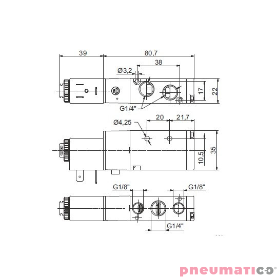Zawór elektropneumatyczny 5/2 PNEUMAX  1/4 8884.52.00.39.F05 25 DC Zawór elektropneumatyczny 5/2 PNEUMAX  1/4 8884.52.00.39.F05 25 DC