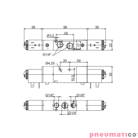 Zawór elektropneumatyczny 5/2 bistabilny PNEUMAX 1/4 8884.52.00.35.F05 DC_24 V Zawór elektropneumatyczny 5/2 bistabilny PNEUMAX 1/4 8884.52.00.35.F05 DC_24 V