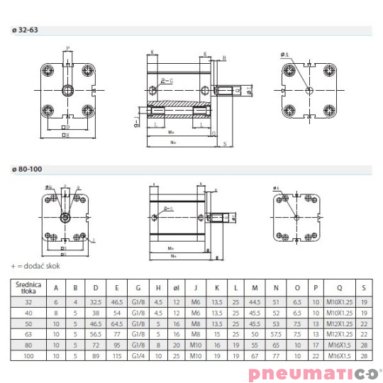Siłownik profilowy DT-ACP TEKMA Siłownik profilowy DT-ACP TEKMA