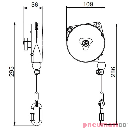 Balanser linkowy X-LIGHT.0,5 TECNA 0,2-0,5 kg 2500mm Balanser linkowy X-LIGHT.0,5 TECNA 0,2-0,5 kg 2500mm