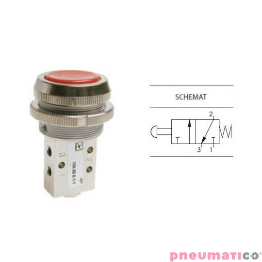 Przycisk ∅30 mm  sprężyna 3/2 PNEUMAX