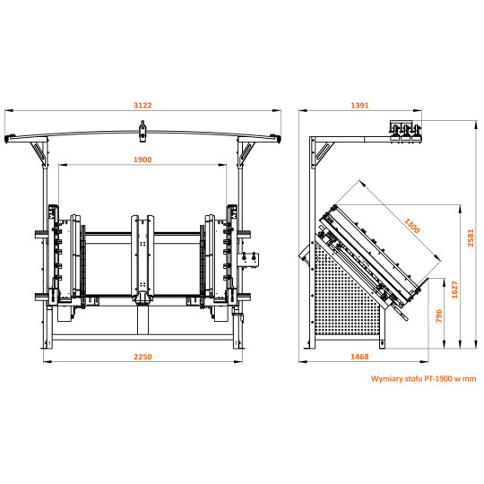Stół paletowy PT-1900 Stół paletowy PT-1900