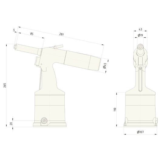 Nitownica do nitów zrywalnych RIVETEC RL15A Nitownica do nitów zrywalnych RIVETEC RL15A